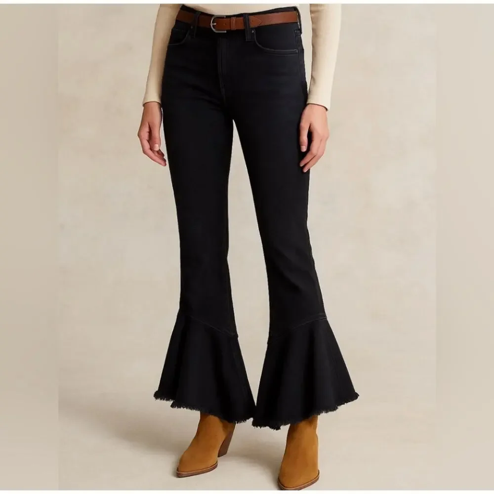 Citizens of Humanity Jeans Sz 30
Black Drew Flounce High Rise Cropped Flare - Picture 3 of 14